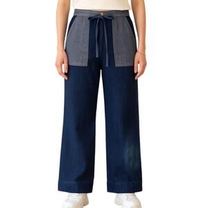 1990s Flared Vintage Jeans Wide Leg Color Block Retro Jeans 30"